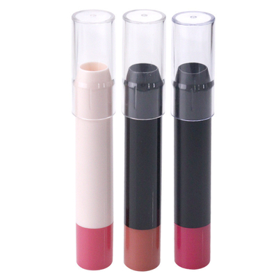ราคาดี การพิมพ์โลโก้ สีขาว สีดําทรงกลม ข้างว่าง กลมลิป บลัช ถังพื้นฐาน concealer สต๊อกท่อ ออนไลน์